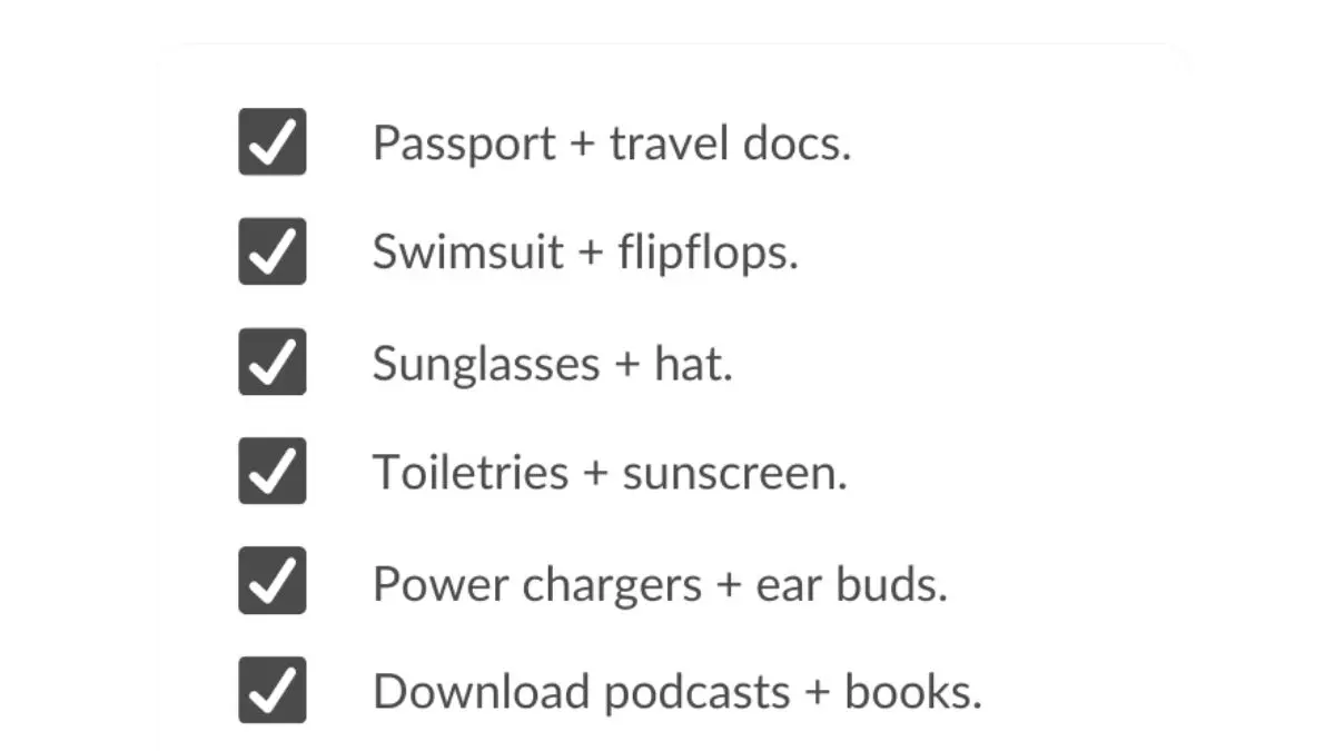Travel Checklist