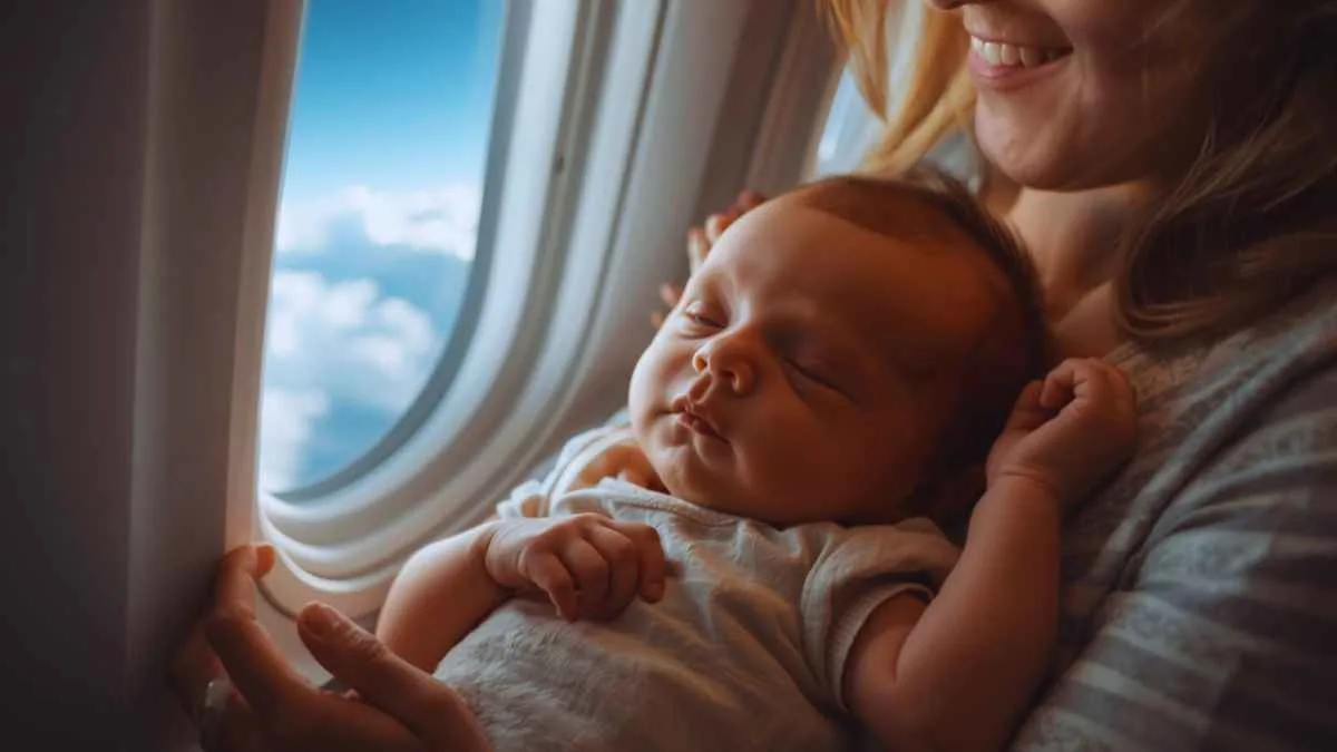 1 Month Old Baby In Flight