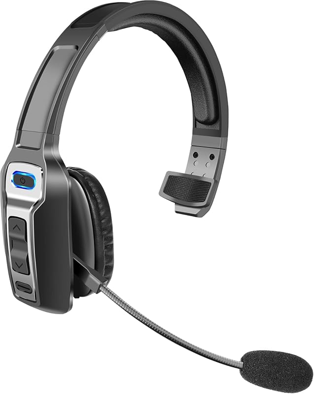 Trucker Bluetooth V5.2 Wireless Headset with Upgraded AI Noise Cancell
