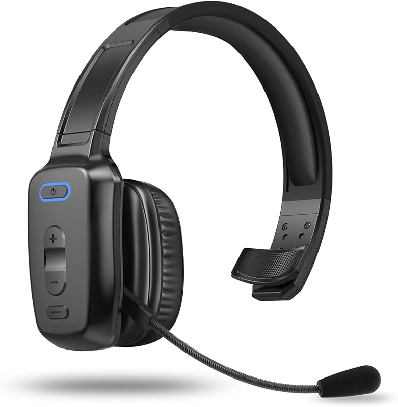 Single Ear Trucker Bluetooth V5.2 Headset, 60 Hrs Noise Cancelling Wir