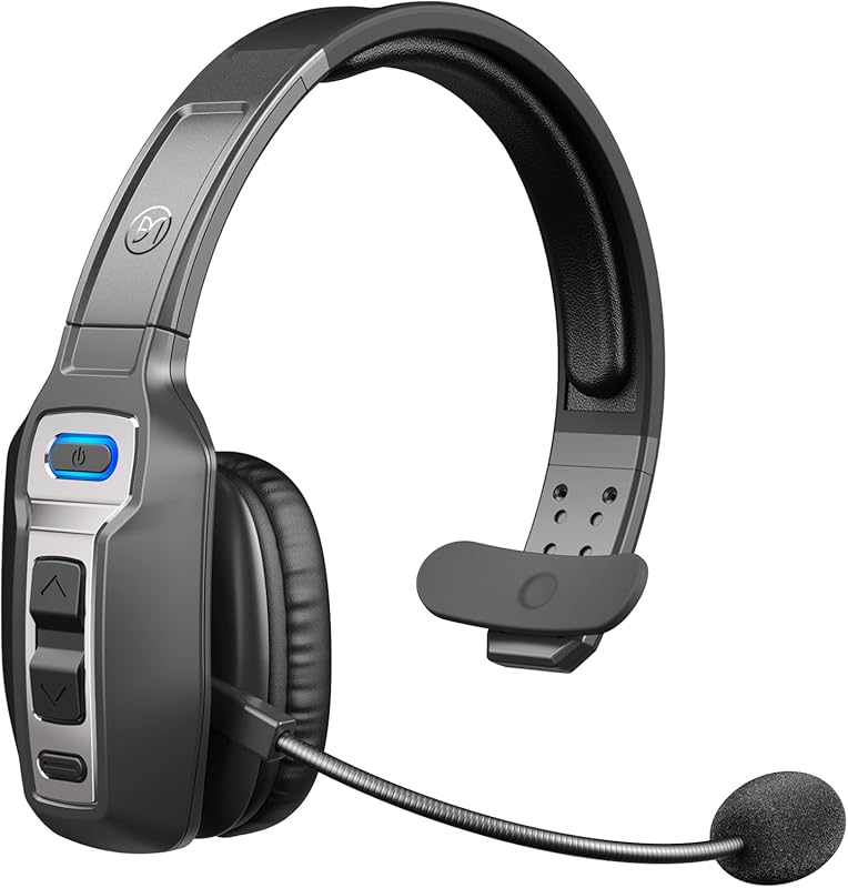 Trucker Bluetooth Headset with AI Noise Cancelling Microphone, 65 Hrs