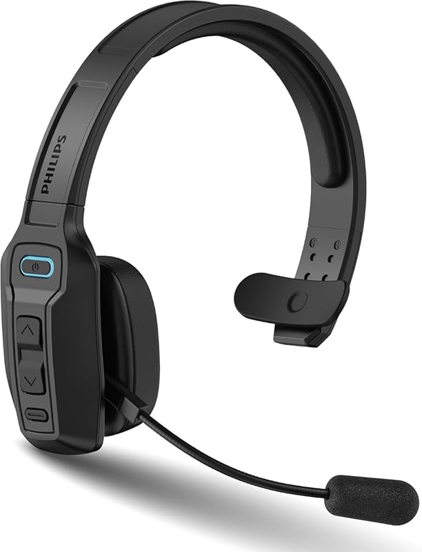Philips Trucker Bluetooth Wireless Headset, AI Noise Cancelling Mic, M