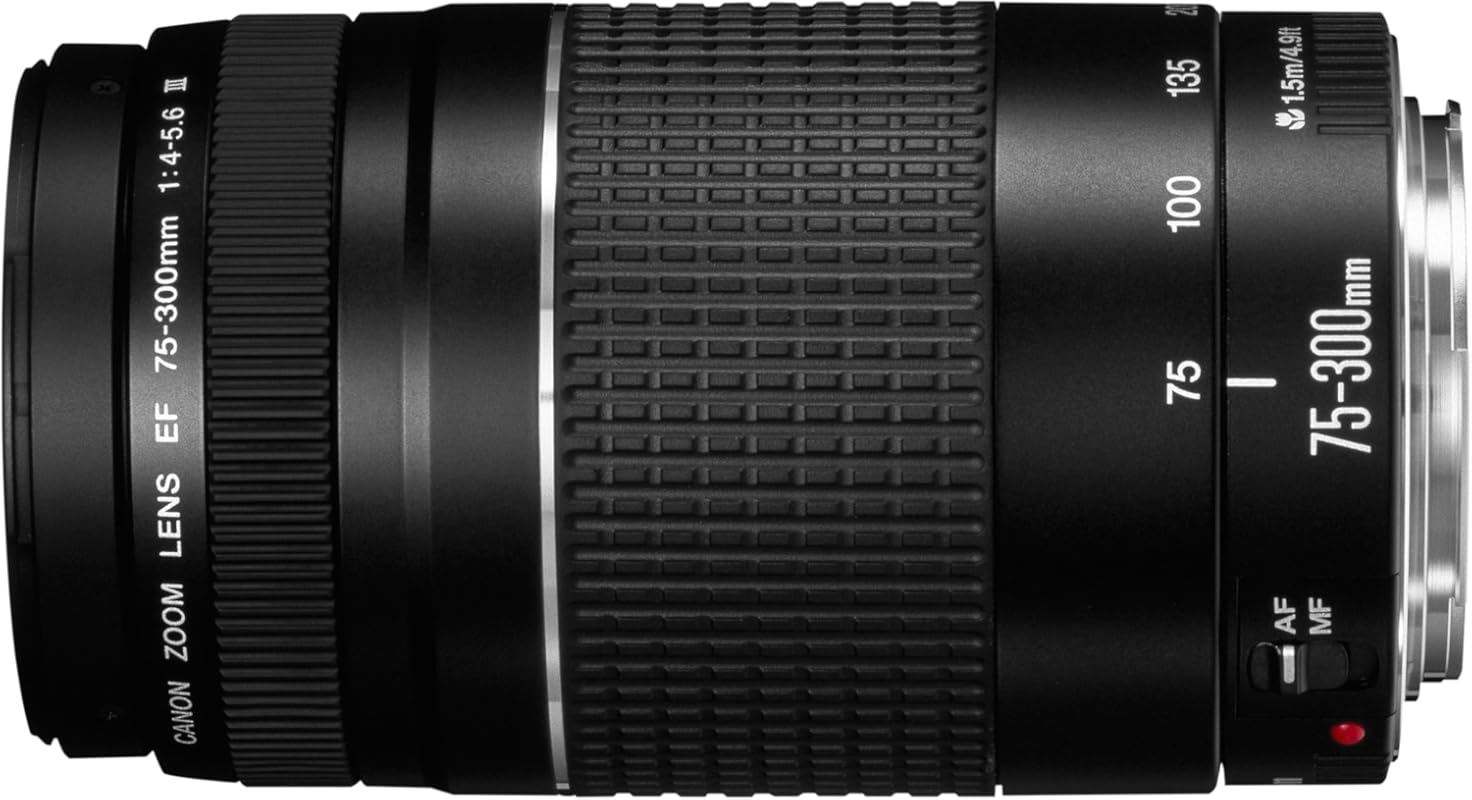 Canon EF 75-300mm f/4-5.6 III Black Telephoto Zoom Lens for Canon SLRs