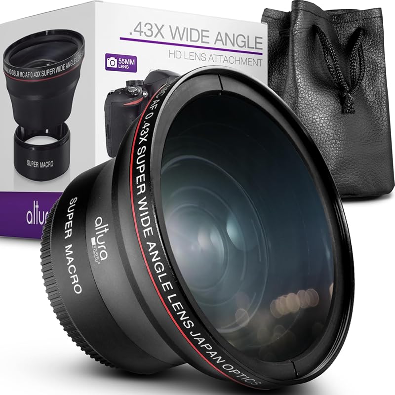Altura Photo 55mm HD Wide Angle Lens with Macro – Attaches to 55mm Fil