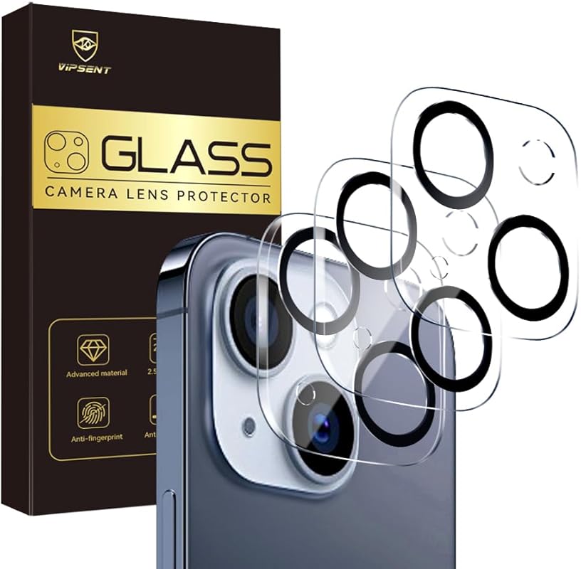 3-Pack Ultra HD Tempered Glass Camera Lens Protector for iPhone 15/14 