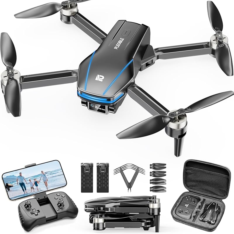 4K Foldable RC Drone with Brushless Motor & Propeller Guards for Kids 