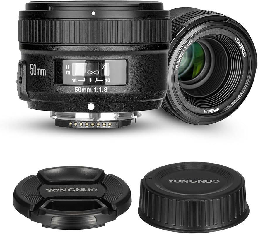 YONGNUO YN50mm f/1.8 Prime Lens for Nikon F-Mount – Large Aperture Ful