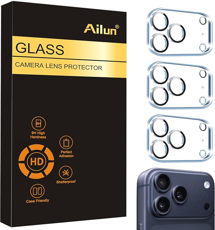 Ailun 3-Pack Ultra HD Tempered Glass Camera Lens Protector for iPhone 
